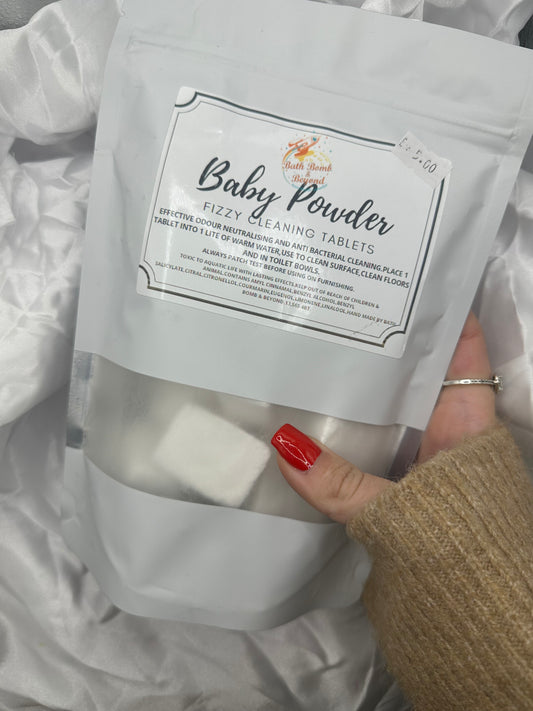 Baby powder cleaning tablets