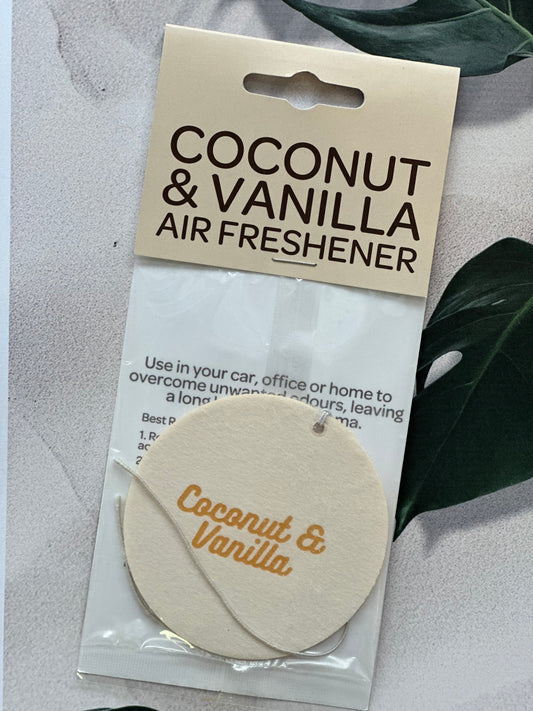 Coconut & vanilla car / air freshener